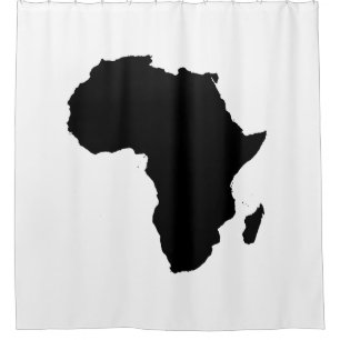 Africa Continent Black & White Shower Curtain Douchegordijn