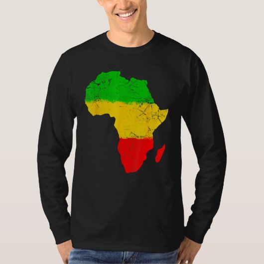Africa Map Black History Month Afro African Pride T-shirt (Voorkant)