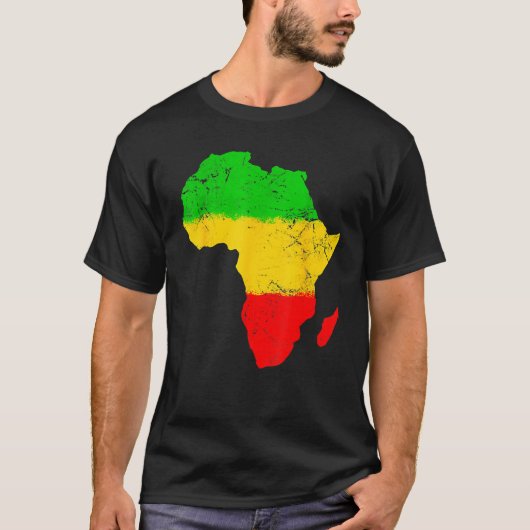 Africa Map Black History Month Afro African Pride T-shirt (Voorkant)