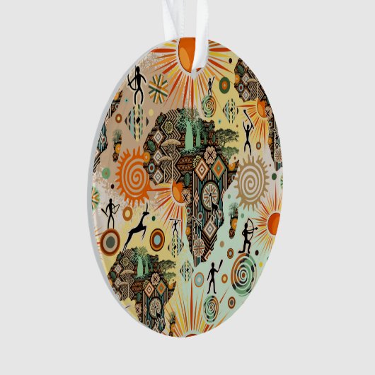 Africa Map Decorative Tribal Elements Pattern (devant)
