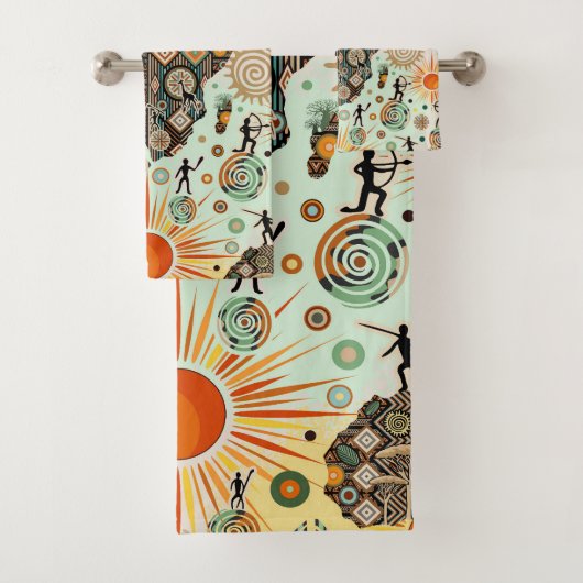 Africa Map Decorative Tribal Elements Pattern (En situation)