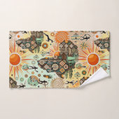 Africa Map Decorative Tribal Elements Pattern (Serviette à main)