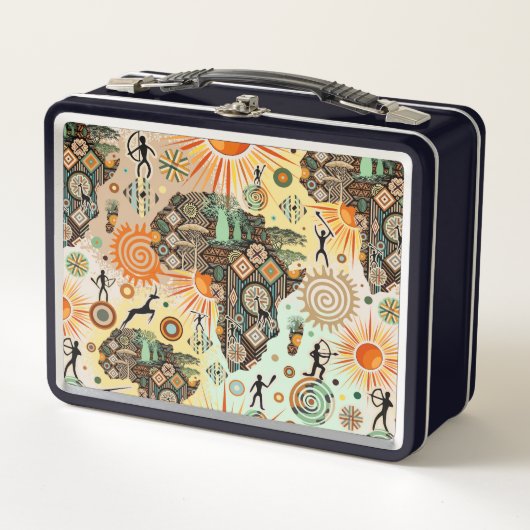 Africa Map Decorative Tribal Elements Pattern (Voorkant)