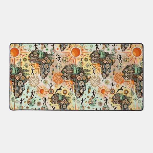 Africa Map Decorative Tribal Elements Pattern (Recto)