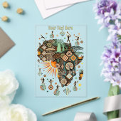 Africa Map Decorative Tribal Elements Pattern Acryl Uitnodigingen (Insitu (Huwelijk))