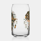 Africa Map Decorative Tribal Elements Pattern Blikvorm Glas (Links)