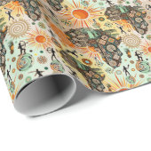 Africa Map Decorative Tribal Elements Pattern Cadeaupapier (Rol Hoek)