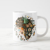 Africa Map Decorative Tribal Elements Pattern Extra Grote Beker (Rechts)