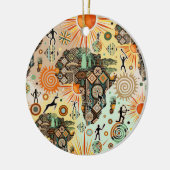 Africa Map Decorative Tribal Elements Pattern Keramisch Ornament (Links)