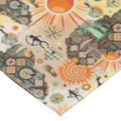 Africa Map Decorative Tribal Elements Pattern Tafelkleed (Gekanteld)