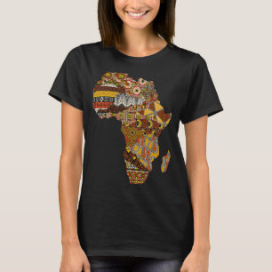 Africa Map Kente Cloth Black History Maand Afro Af T-shirt