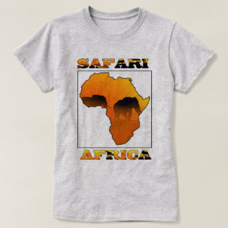 Africa Map Safari T shirt met Olephants