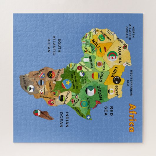 Africa Map with Flags jigsaw puzzle (Horizontal)