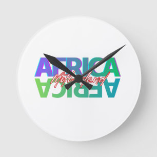 AFRICA: Moederland - Wandklok Ronde Klok