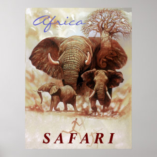 Africa Safari- Ele study Poster