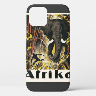  Africa Travel Poster, Afrikaanse olifant iPhone 12 Hoesje