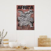 Africa Vintage Travel Poster Zebra Wall Art (Cuisine)