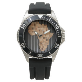 Africa Watch (houten kaart) Horloge