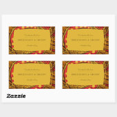 Africain Ankara Red Global Floral Étiquette cadeau (Feuille)