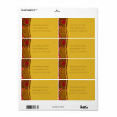 Africain Ankara Rouge Floral Étiquettes de adresse (Feuille entière)