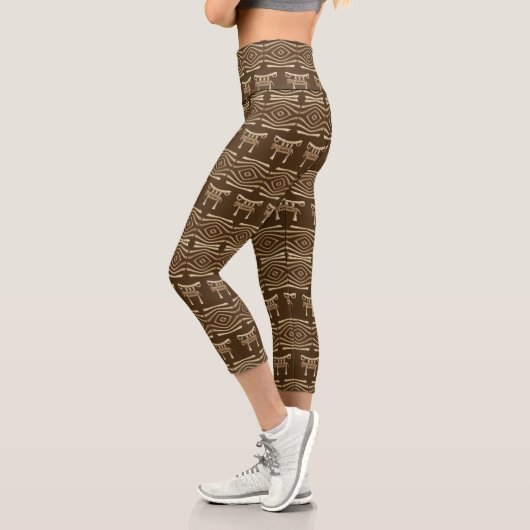 Africain ethnique Adinkra motif capri leggings (Gauche)