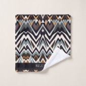 Africain Marocco Triangle Motif Brown géométrique (Gant de toilette)