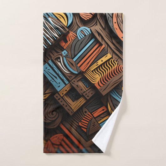 Africain Mosaïque : Tissage de Couleurs  (Serviette à main)