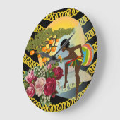 Africaine Chaîne d'or Horloge Florale (Angle)