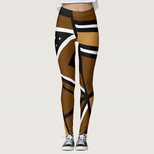 African Abstract Geo Design Designer Leggings (Voorkant)