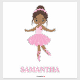African Amecan Ballerina Girl Vinyl Sticker