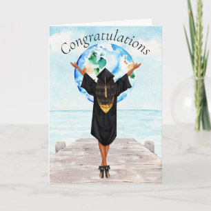 African American Afstuderen Gefeliciteerd Kaart