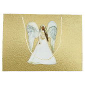 African American Angel Gift Bag Groot Cadeauzakje (Achterkant)