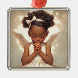 African American Angel Wings Metalen Ornament