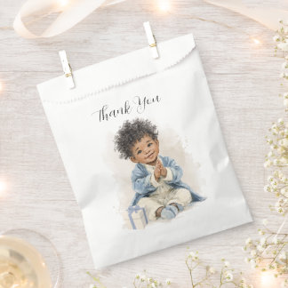 African American Baby Boy Favor Bag Bedankzakje