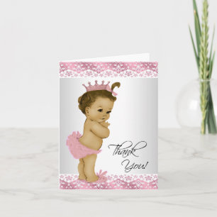 African American Baby Girl Douche Merci Cartes