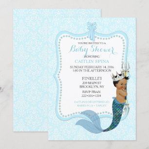African American Baby Merman Prince Crown Kaart