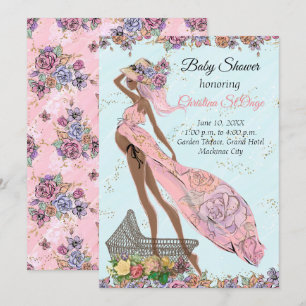 African American Baby shower Invitation Kaart