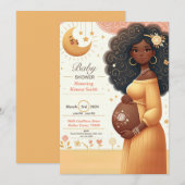 African American Baby shower Invitation Kaart (Voorkant / Achterkant)
