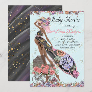 African American Baby shower Invitation Kaart