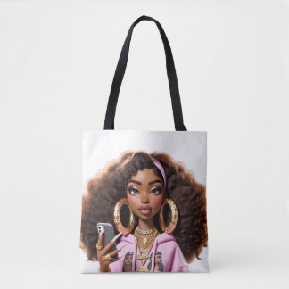 African American Baddie ,Beautiful girl Tote Draagtas