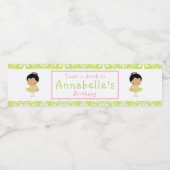 African American Ballerina Birthday Party Waterfles Etiket (Enkel label)