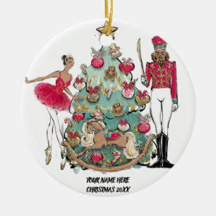 African American Ballet Dancer en Nutcracker Keramisch Ornament