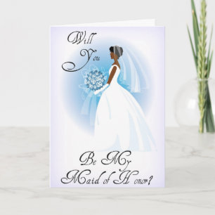 African American Be My Maid of Honor Invitation