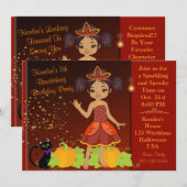 African American Black Princess Halloween Invite Kaart (Voorkant / Achterkant)