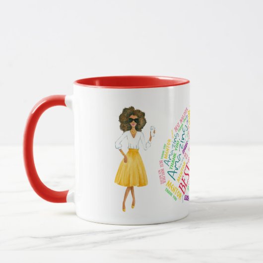 African American Boss'Day Coffee Mug Word Art (Gauche)