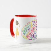 African American Boss'Day Coffee Mug Word Art (Devant gauche)