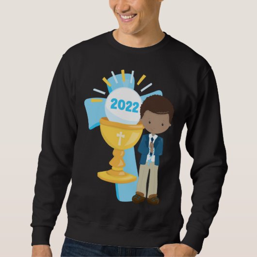 African American Boys First Communion Black Boy Cr Trui (Voorkant)