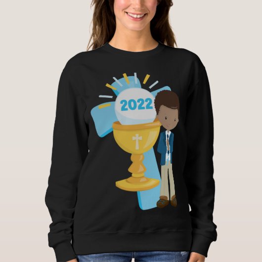 African American Boys First Communion Black Boy Cr Trui (Voorkant)