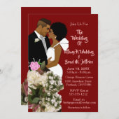 African American Bride & Groom White Wedding Kaart (Voorkant / Achterkant)