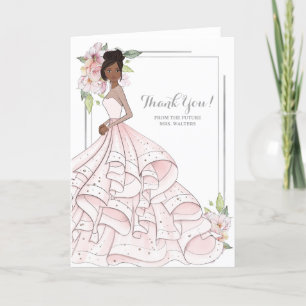African American Bride Vrijgezellenfeest Toekomst  Bedankkaart